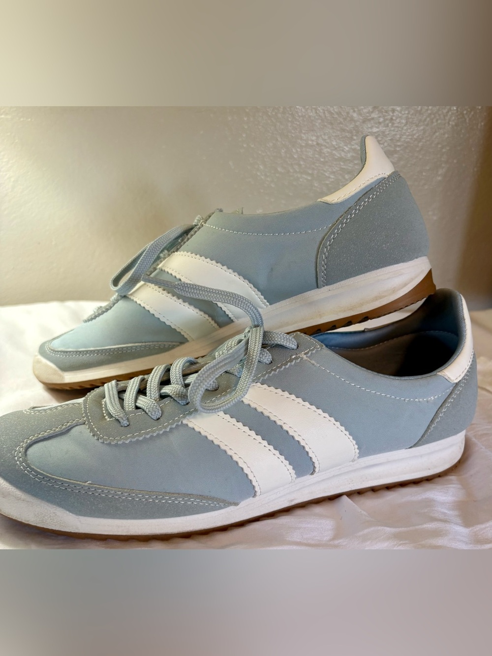 Madden Girl Light Blue and White Lace-Up Athletic Sneakers